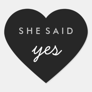 She Said Yes Engagement Wedding Sticker Silver