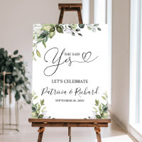She Said Yes Greenery Engagement Party Welcome