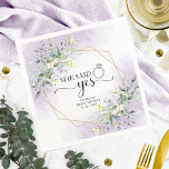 She Said Yes Greenery Geometric Bridal Shower Napkins<br><div class="desc">She Said Yes Greenery Geometric Bridal Shower Napkins</div>