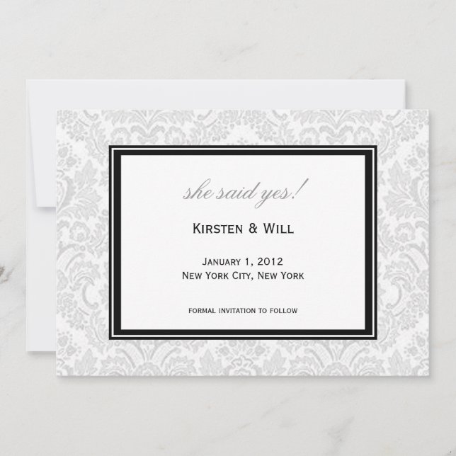 she said yes! invitation (Front)