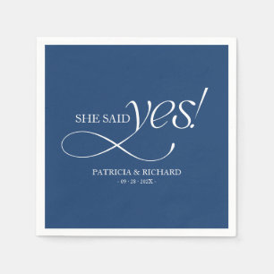 She Said Yes Modern Minimalist Engagement Party Napkins