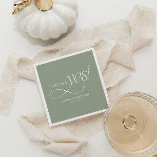 She Said Yes Modern Minimalist Engagement Party Napkins