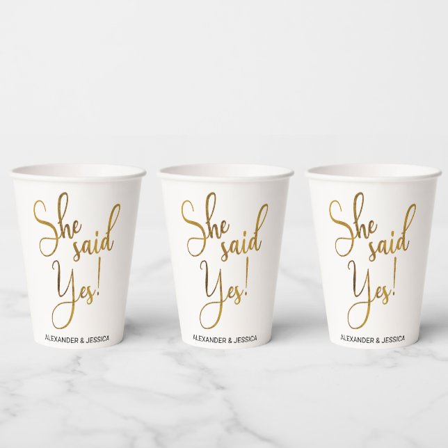 She Said Yes Paper Cups (Multi)