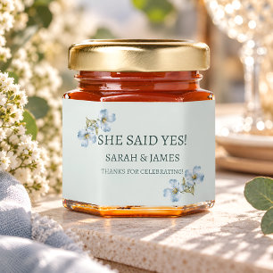 She Said Yes Personalized Engagement Party Favor Honey Jar Favors