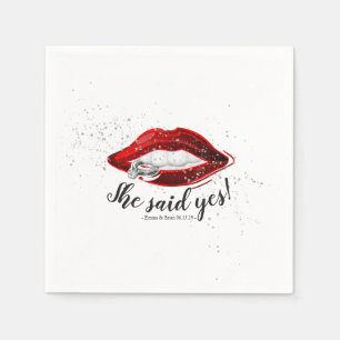 SHE SAID YES Personalized Engagement Party Napkins