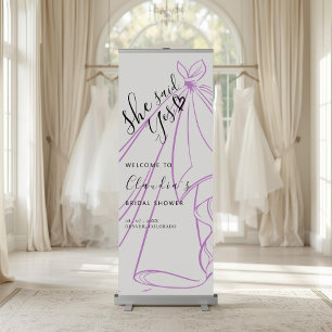 She Said Yes Personalized Modern Bridal Shower  Retractable Banner
