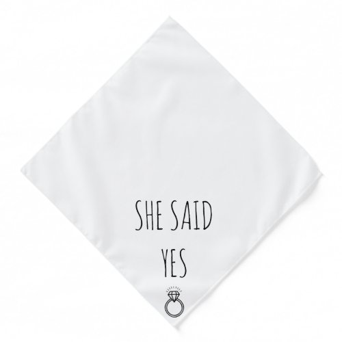 She Said Yes Personalized Wedding Dog Announcement Bandana