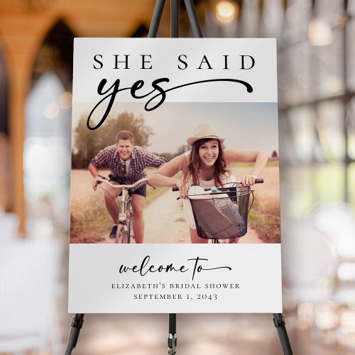 She Said Yes Photo Bridal Shower Welcome Sign