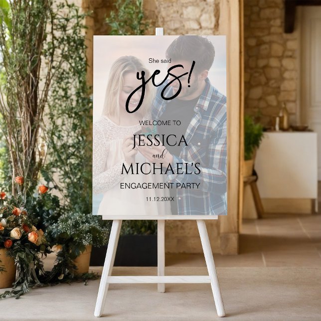 She Said Yes! Photo Engagement Party  Foam Board (Creator Uploaded)