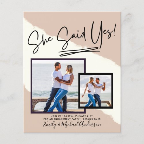 She Said Yes _ Photo Engagement Party Invitation Flyer