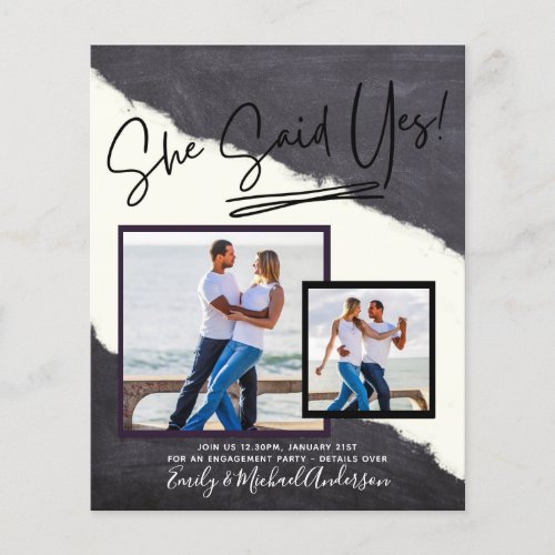 She Said Yes _ Photo Engagement Party Invitation Flyer