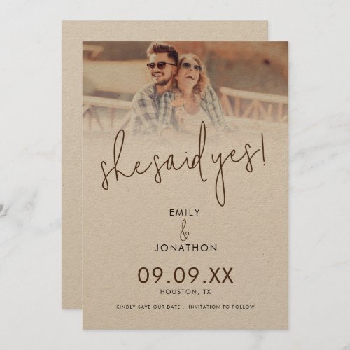 She Said Yes Photo Script QR Code Save The Date