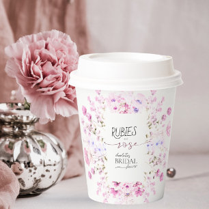 She Said Yes Ruby Rose Bridal Shower  Paper Cups
