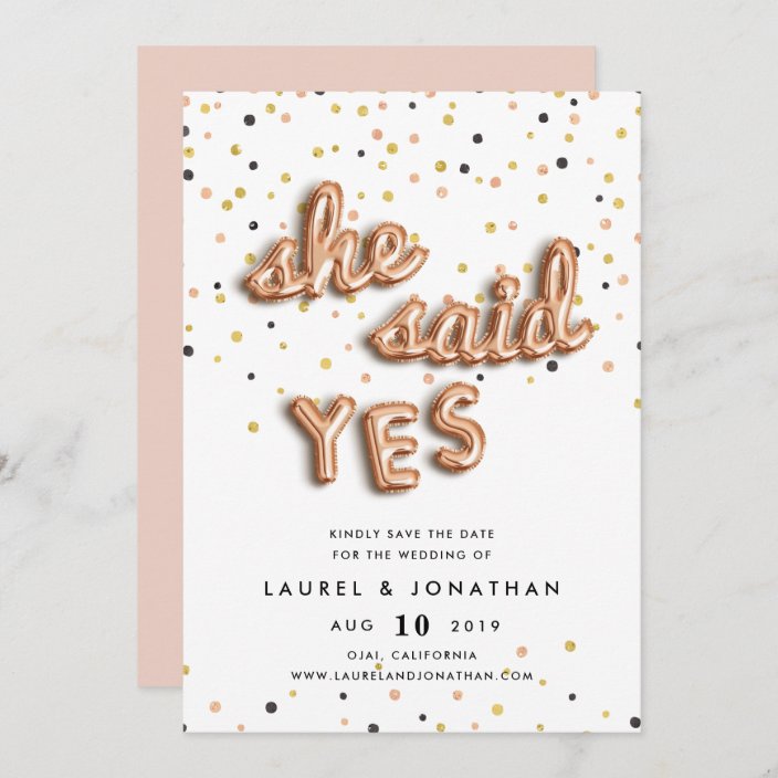 She Said Yes Save the Date Cards