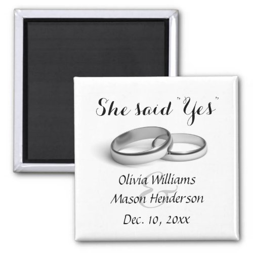 She said Yes Save the Date Magnet