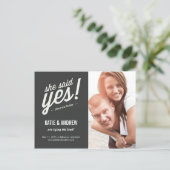 She Said Yes! Save The Date Postcard (Standing Front)