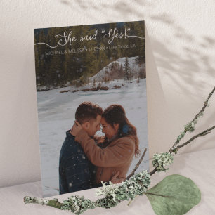 She Said Yes Script Typography Modern Minimalist Save The Date