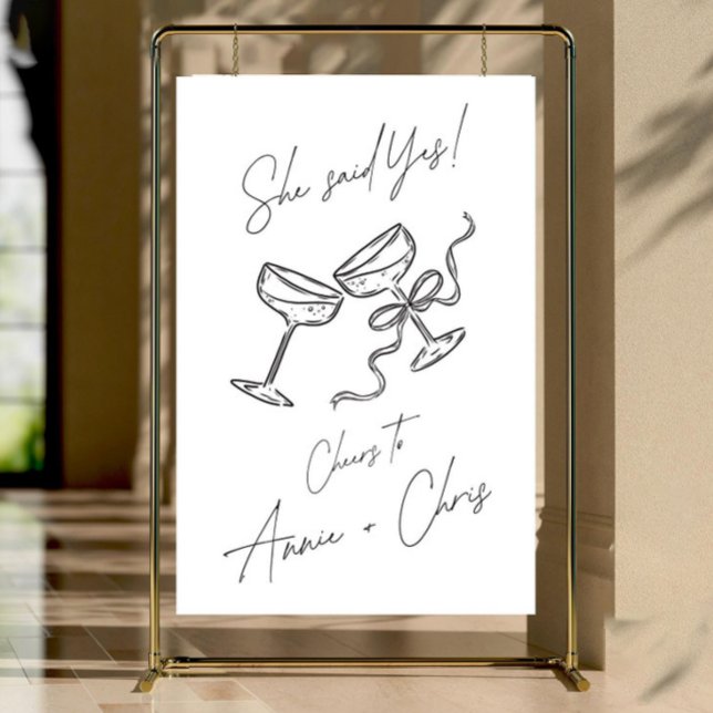She Said Yes Sign for a Modern Engagement Party  (Creator Uploaded)