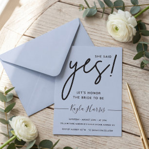 She said Yes Simple Bridal Shower  Invitation