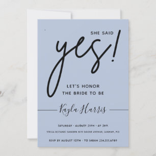 She said Yes Simple Bridal Shower  Invitation