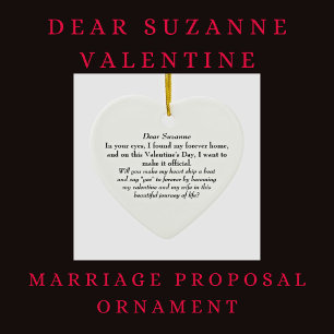 She Said Yes! Valentines Day Marriage Proposal  Ceramic Ornament