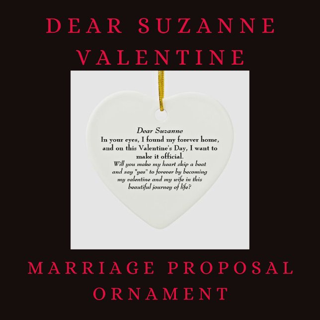 She Said Yes! Valentines Day Marriage Proposal  Ceramic Ornament (Creator Uploaded)
