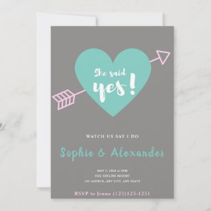 She Said Yes Wedding Invitation