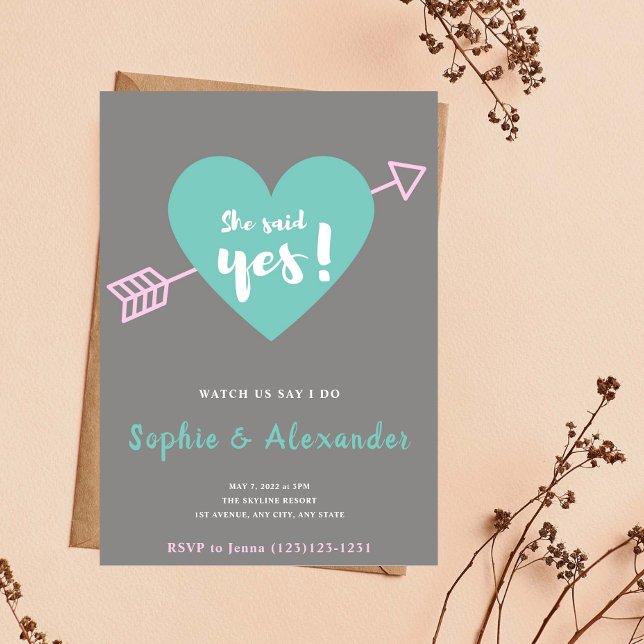 She Said Yes Wedding Invitation (Creator Uploaded)