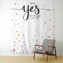 she said yes wedding photo Booth backdrop banner