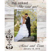 She Said Yes Wood Pallet Frame 5x7" (Front)