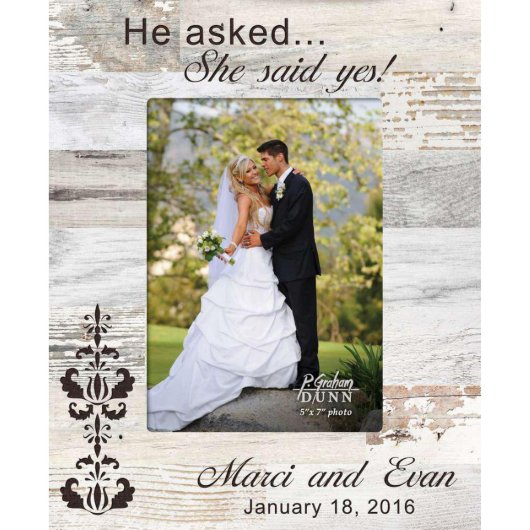 She Said Yes Wood Pallet Frame 5x7" (Front)