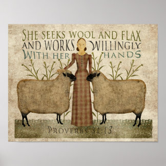 She Seeks Wool & Flax Poster