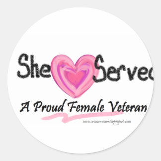 She Served Collection Classic Round Sticker