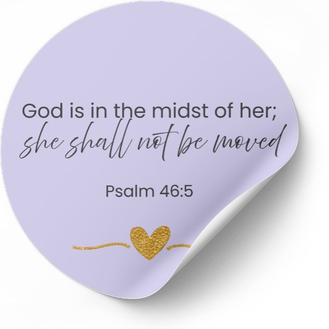 She Shall Not Be Moved Sticker Psalm 46:5 Lavender (Creator Uploaded)
