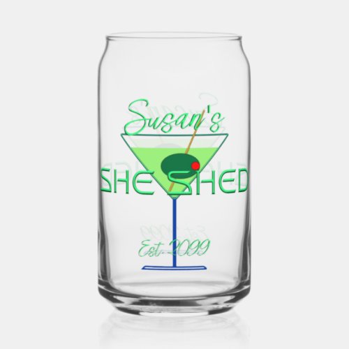 She Shed Pub Beer Can Glasses Drinkware