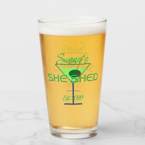 She Shed Pub Pint Beer Glasses Drinkware