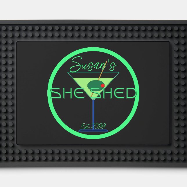She Shed Woman's Man Cave Bar Mat (Front (Close Up))