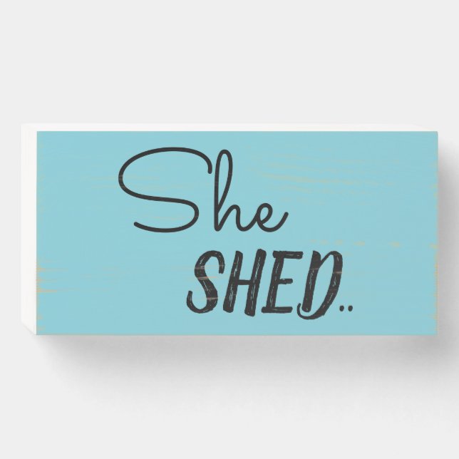 She Shed Wood Art Sign (Front Horizontal)