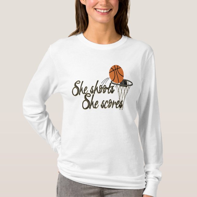 She Shoots...She Scores T-Shirt (Front)