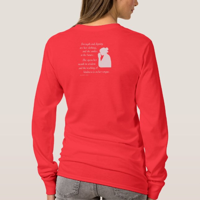 She Smiles at the Future Women's Long Sleeve Shirt (Back)