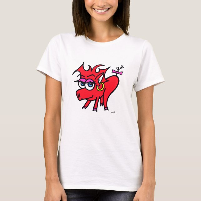 she smirk - color T-Shirt (Front)