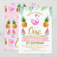She So Sweet Tropical Flamingo First Birthday