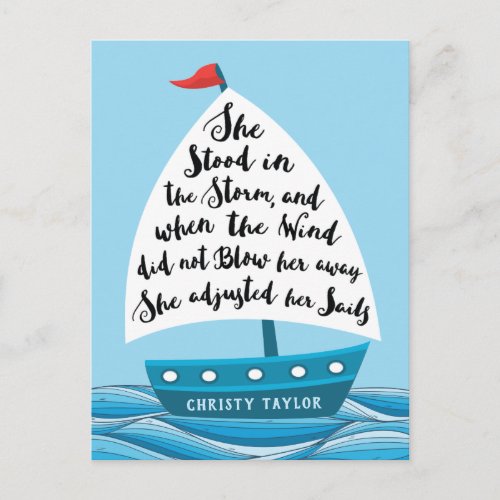 She stood in the storm Encouragement Postcard