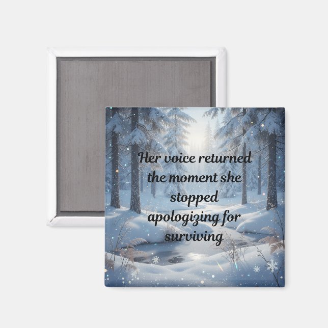 She Stopped Apologizing - Affirmation Quotes Magnet (Front/Back)