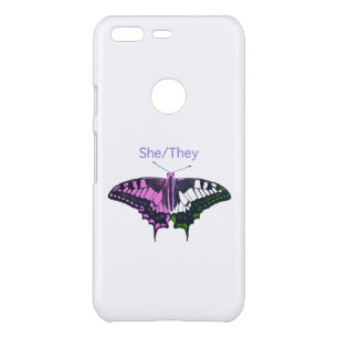 She/They Non-Binary Flag Swallowtail Butterfly Uncommon Google Pixel Case
