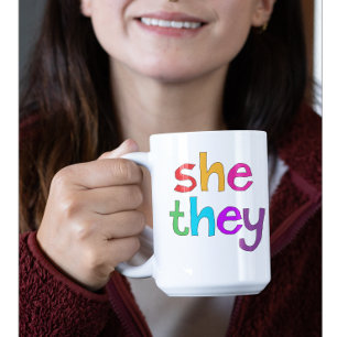 She They preferred pronouns LGBTQ Coffee Mug
