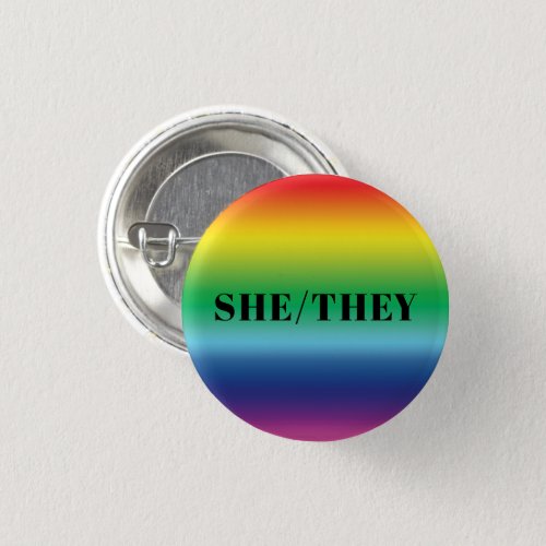 She They Pronouns Lgbtq Lgbt Pride Rainbow Colors Button