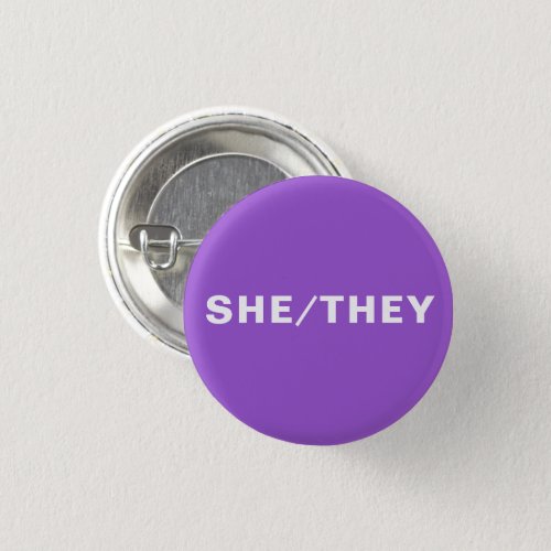 She They purple gender pronouns Lgbtq Pride pin