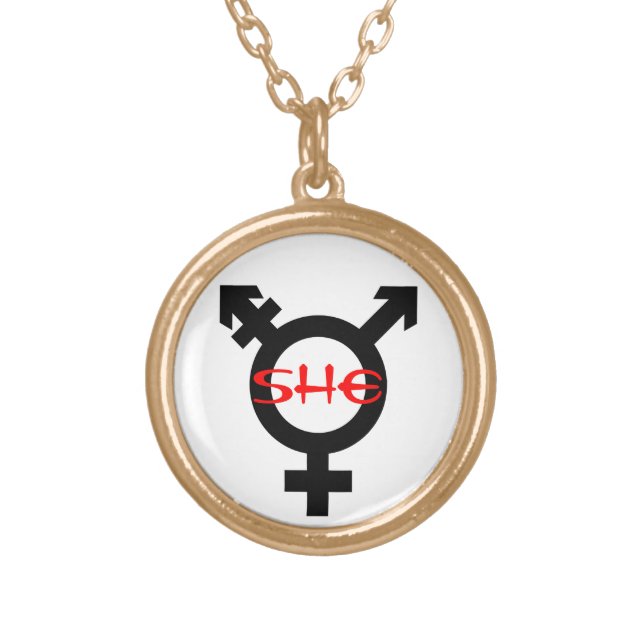 She Transgender Gold Plated Necklace (Front)
