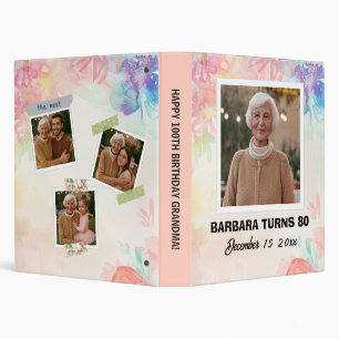 She turns 80 grandma birthday 3 ring binder